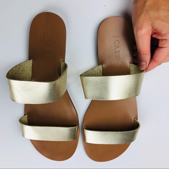 gold 2 strap sandals